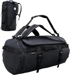 Large Duffel Backpack Bag, 3-Way Water Resistant Gym Duffle Bag with Shoe Compartment for Sports Workout Travel (Black, 60L)