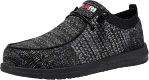 LARNMERN Slip On Steel Toe Shoes Men Lightweight Comfortable Lounging Walking Sneakers Steel Toe Loafers