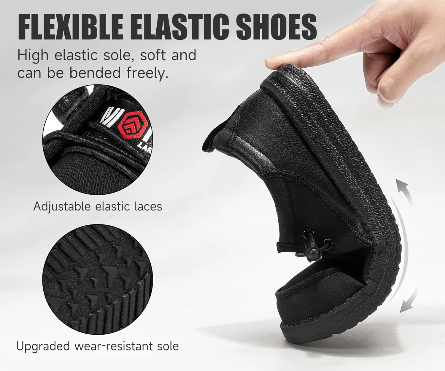 LARNMERN Steel Toe Slip On Work Shoes Mens Safety Sneakers Walking Shoe Lightweight Steel Toe Loafers