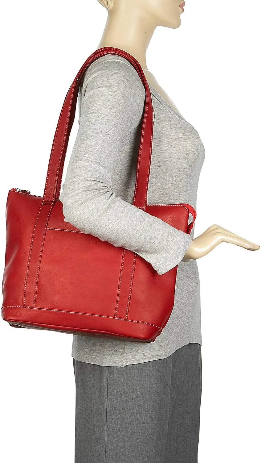 Le Donne Leather Double Strap Small Pocket Tote – Premium Full-Grain Colombian Vaquetta Cowhide Leather Tote Bag