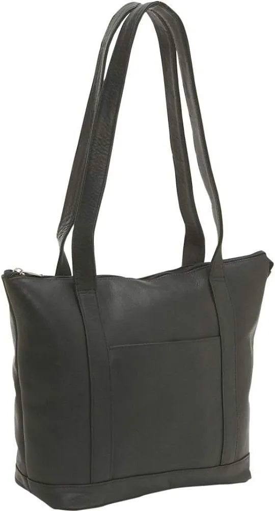 Le Donne Leather Double Strap Small Pocket Tote – Premium Full-Grain Colombian Vaquetta Cowhide Leather Tote Bag