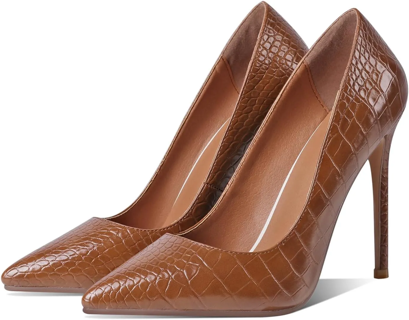 LEHOOR Women Pointed Toe Stiletto High Heels Snakeskin Slip On Stiletto Heel Pumps 5 inch Thin High Heel Sandals Closed Pointy Toe Sexy Fashion Wedding Party Evening Stilettos 4-11 M US