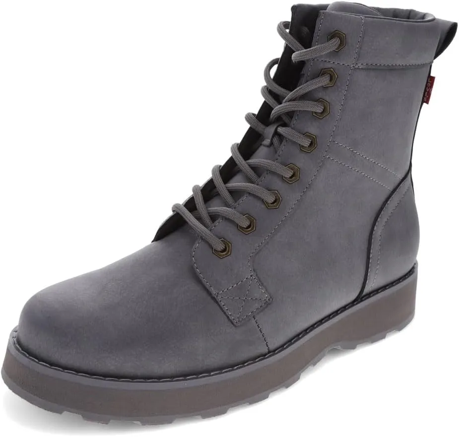 Levi's Mens Greyson UL Vegan Leather Lace Up Rugged Casual Boot, Grey Mono, 7 M