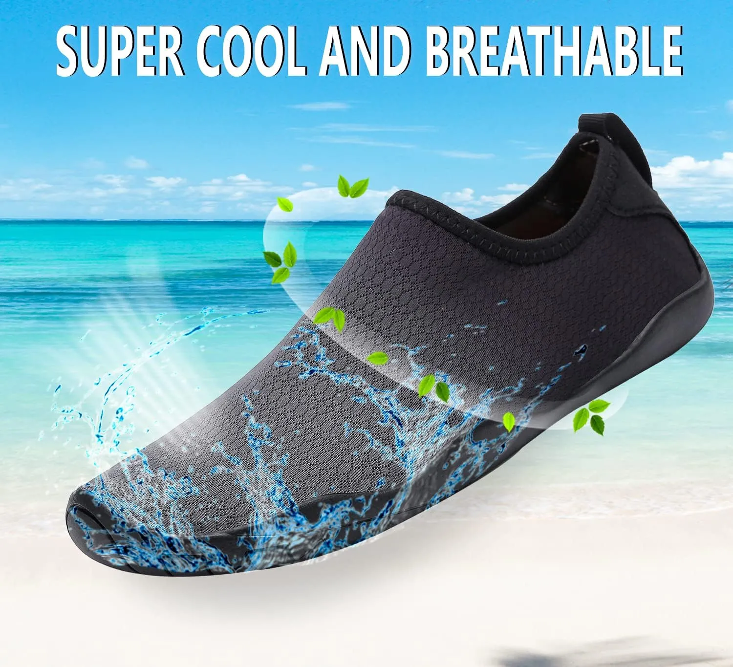 Lightweight Comfortable Water Shoes for Men Women Barefoot Quick Dry Aqua Shoes Outdoor Beach Shoes for Diving Walking Boating Swimming Surfing Yoga