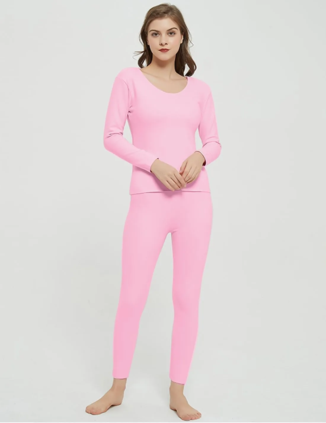 Locachy Cotton Thermal Underwear for Women Ultra Soft Long Johns Top & Bottom Set