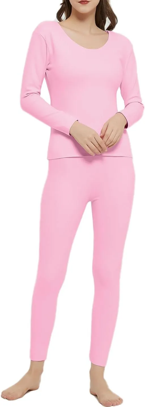 Locachy Cotton Thermal Underwear for Women Ultra Soft Long Johns Top & Bottom Set