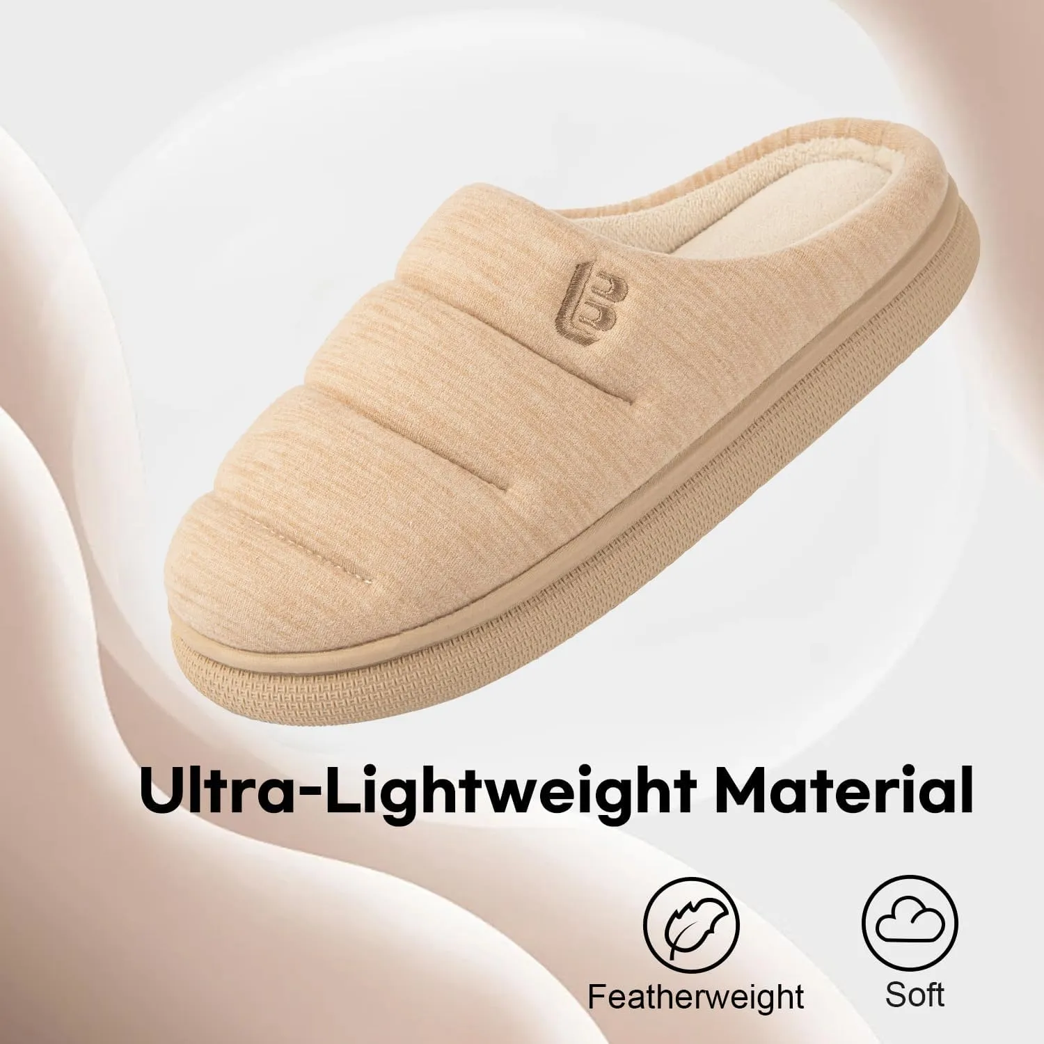 LongBay Women's House Slippers Ultra-Soft Memory Foam Bedroom Shoes Slip On Clogs for Indoor Outdoor