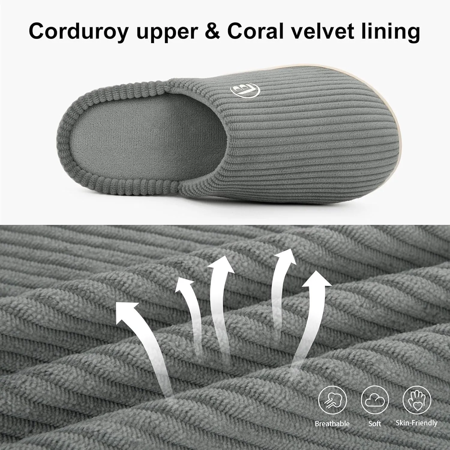 LongBay Women's Slippers Soft Comfy Memory Foam Slip-On Indoor House Shoes with Non-Slip Sole