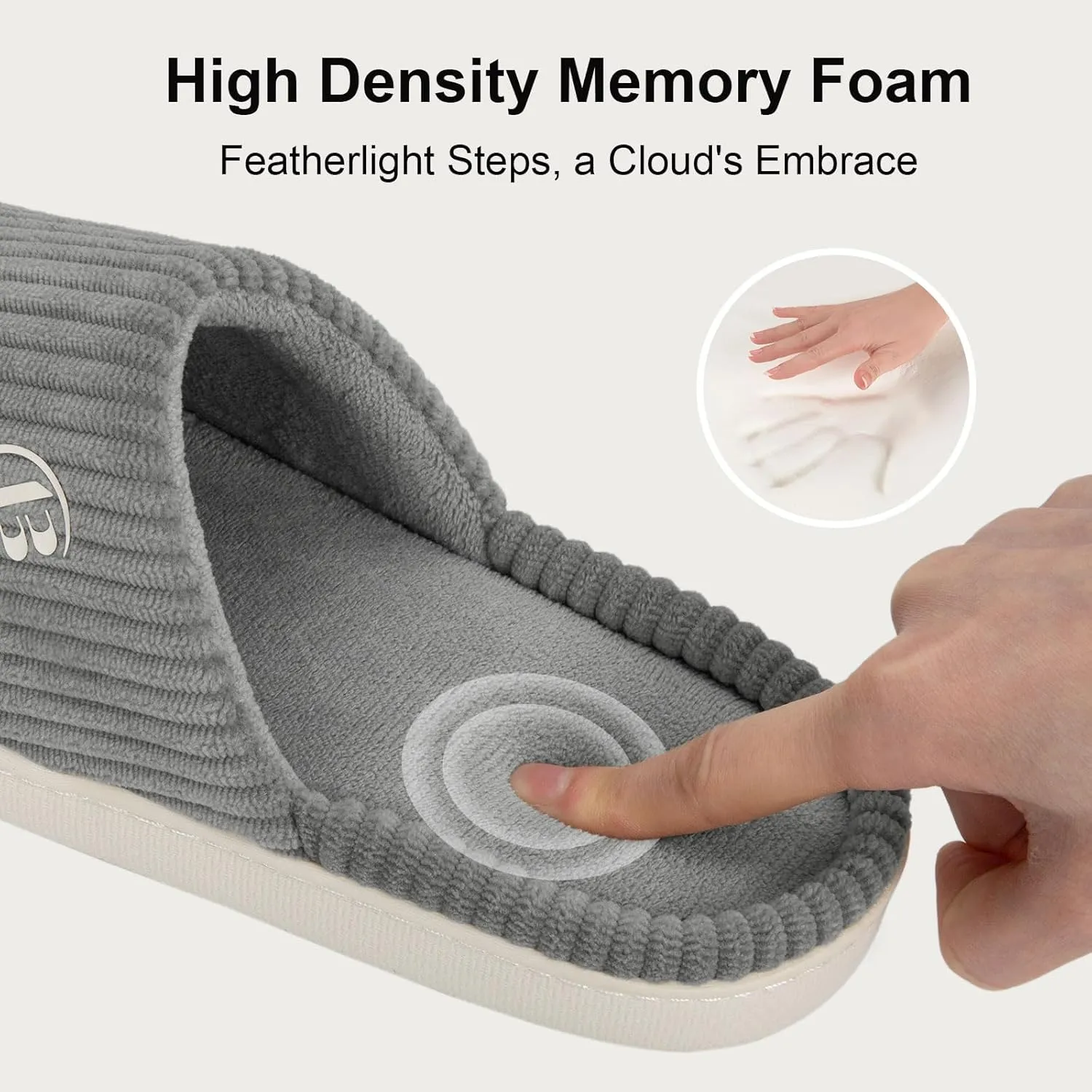 LongBay Women's Slippers Soft Comfy Memory Foam Slip-On Indoor House Shoes with Non-Slip Sole