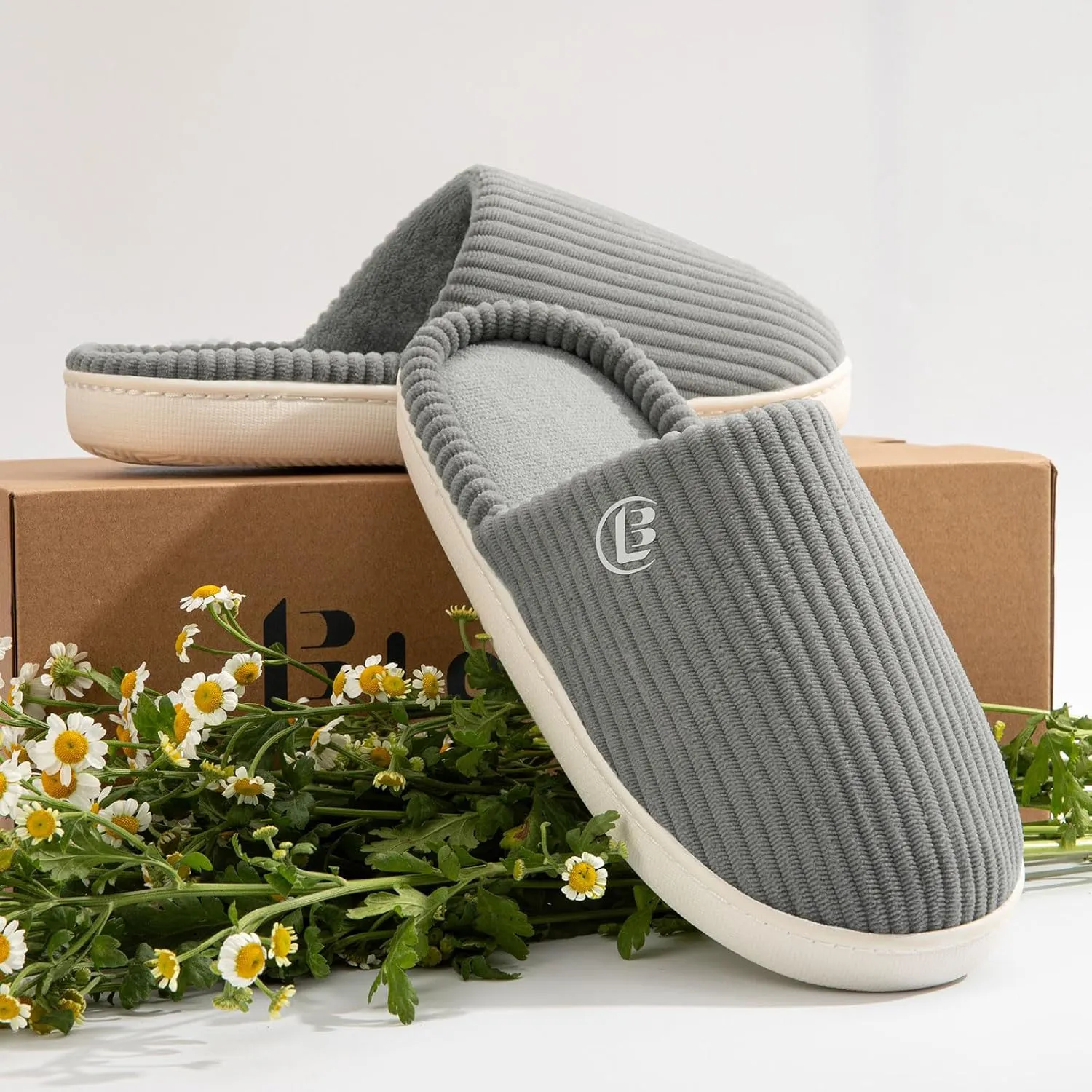 LongBay Women's Slippers Soft Comfy Memory Foam Slip-On Indoor House Shoes with Non-Slip Sole