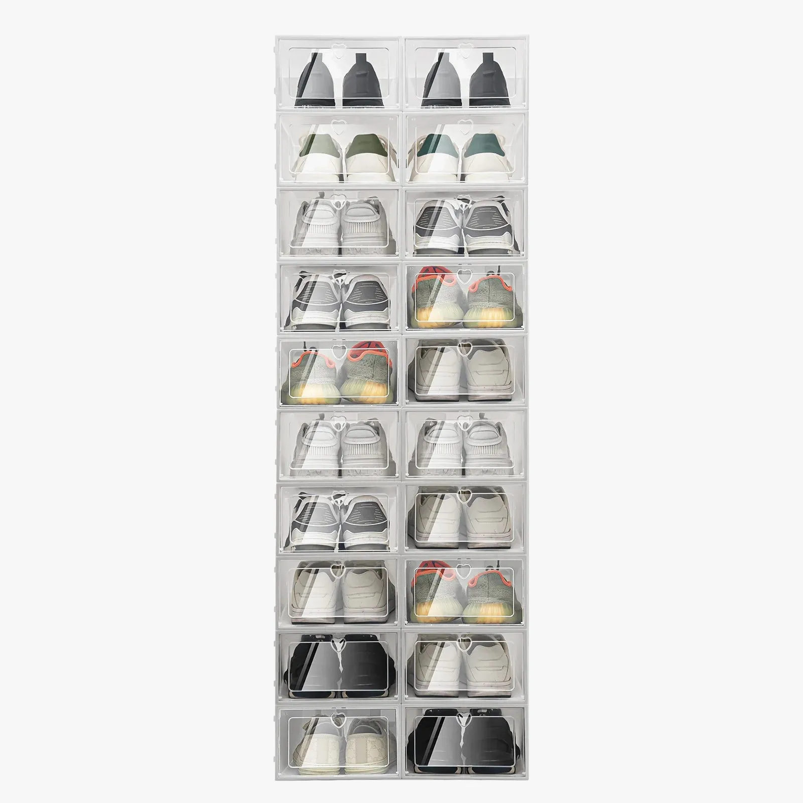 lot de 20 organiseurs pliables en plastique pour chaussures