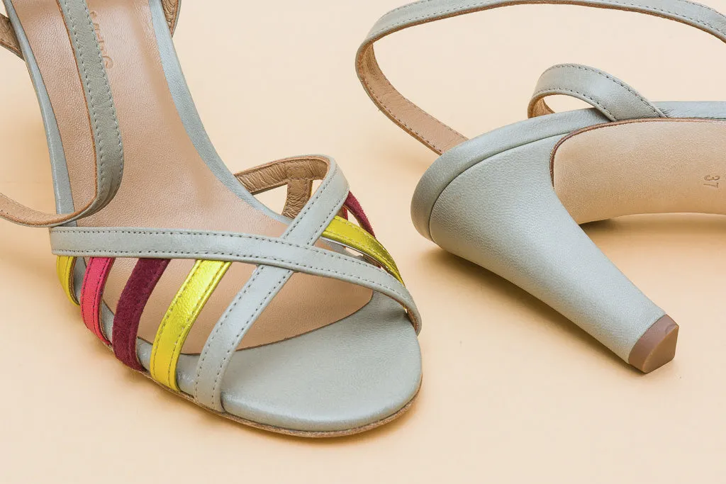 LOU LOU Taupe Strappy Heels