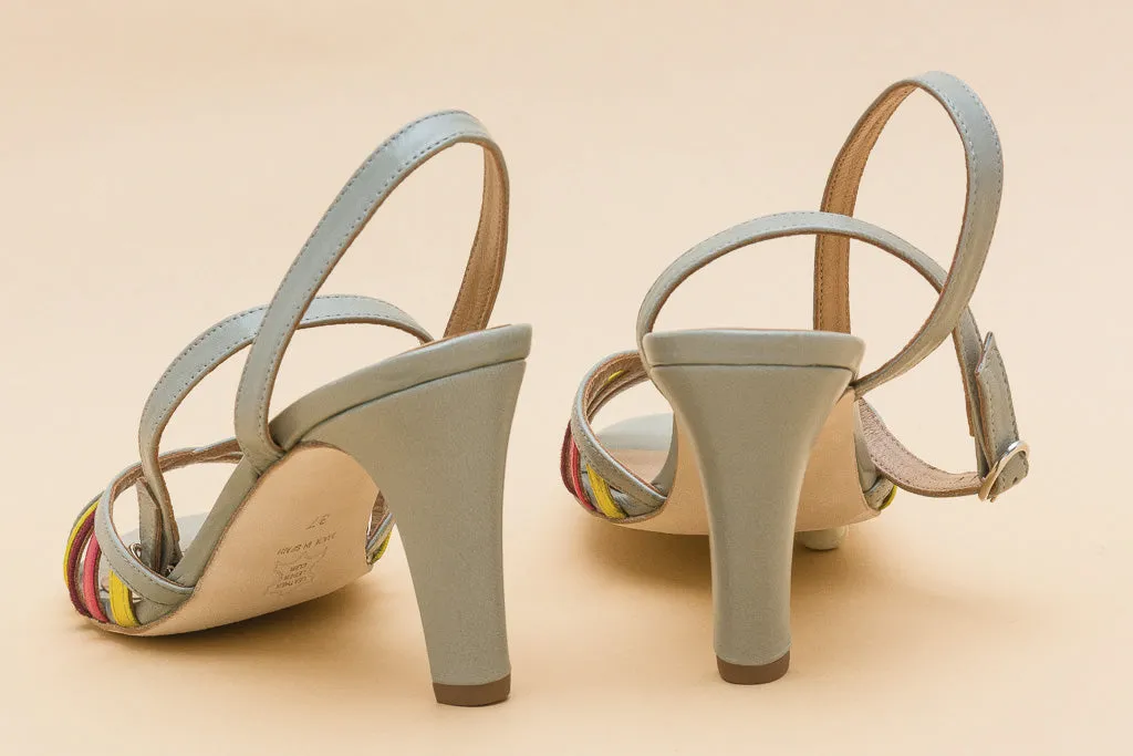 LOU LOU Taupe Strappy Heels