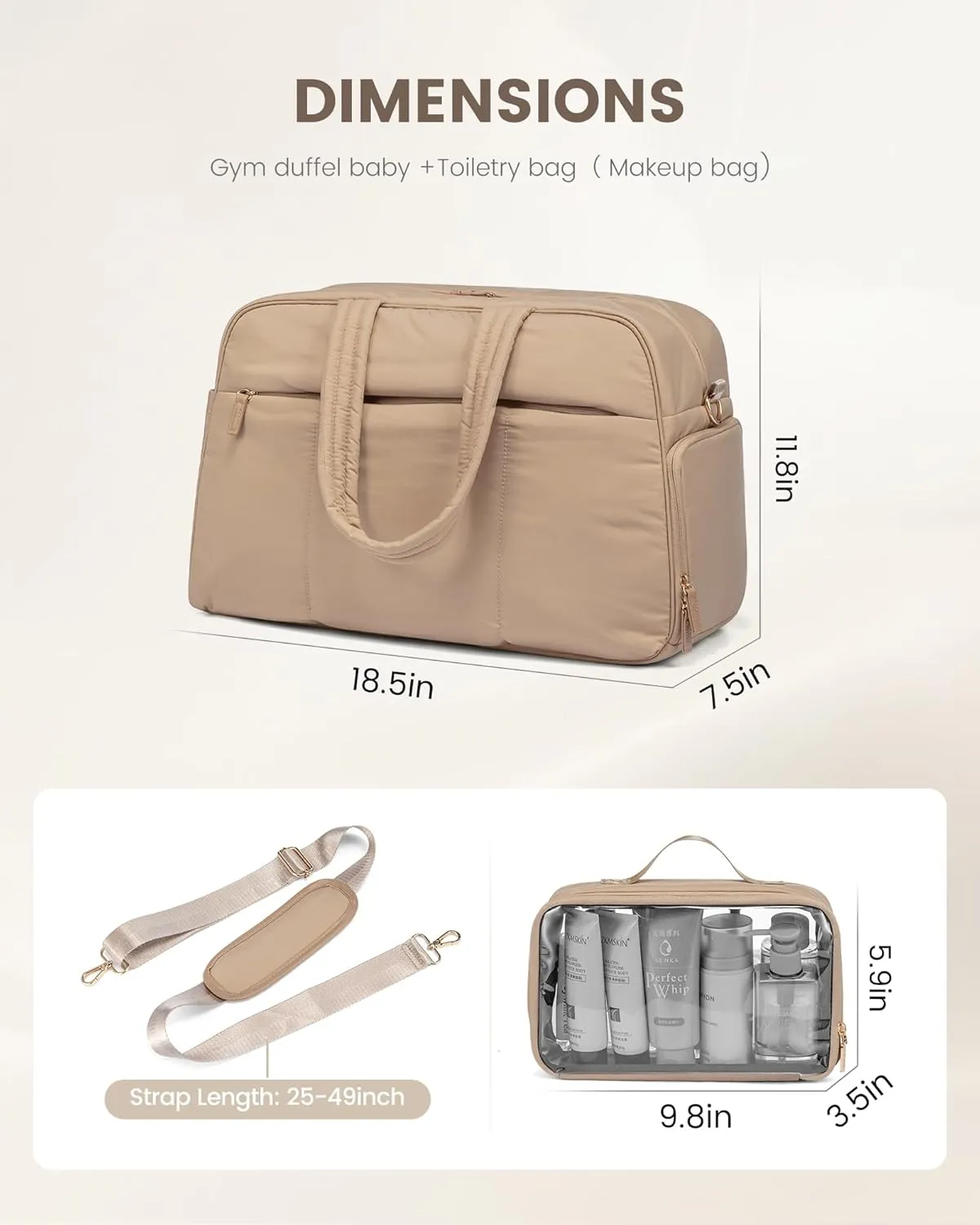 LOVEVOOK Travel Duffel, Gym Bag for Women with Shoe Compartment, Carry-On Weekender with Wet Pocket for Sports