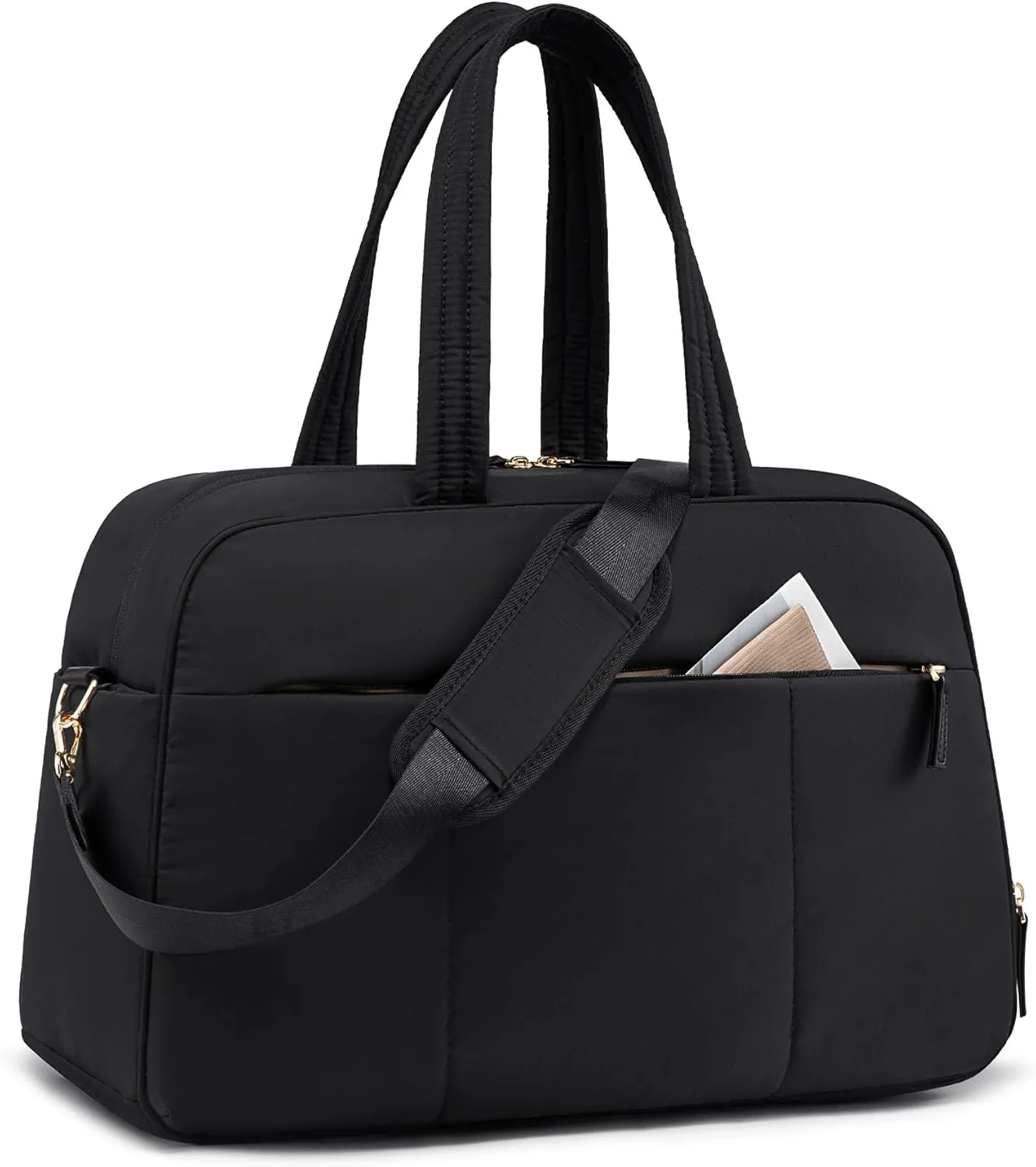 LOVEVOOK Travel Duffel, Gym Bag for Women with Shoe Compartment, Carry On Weekender with Wet Pocket, Water Resistant Puffer Bag for Sports