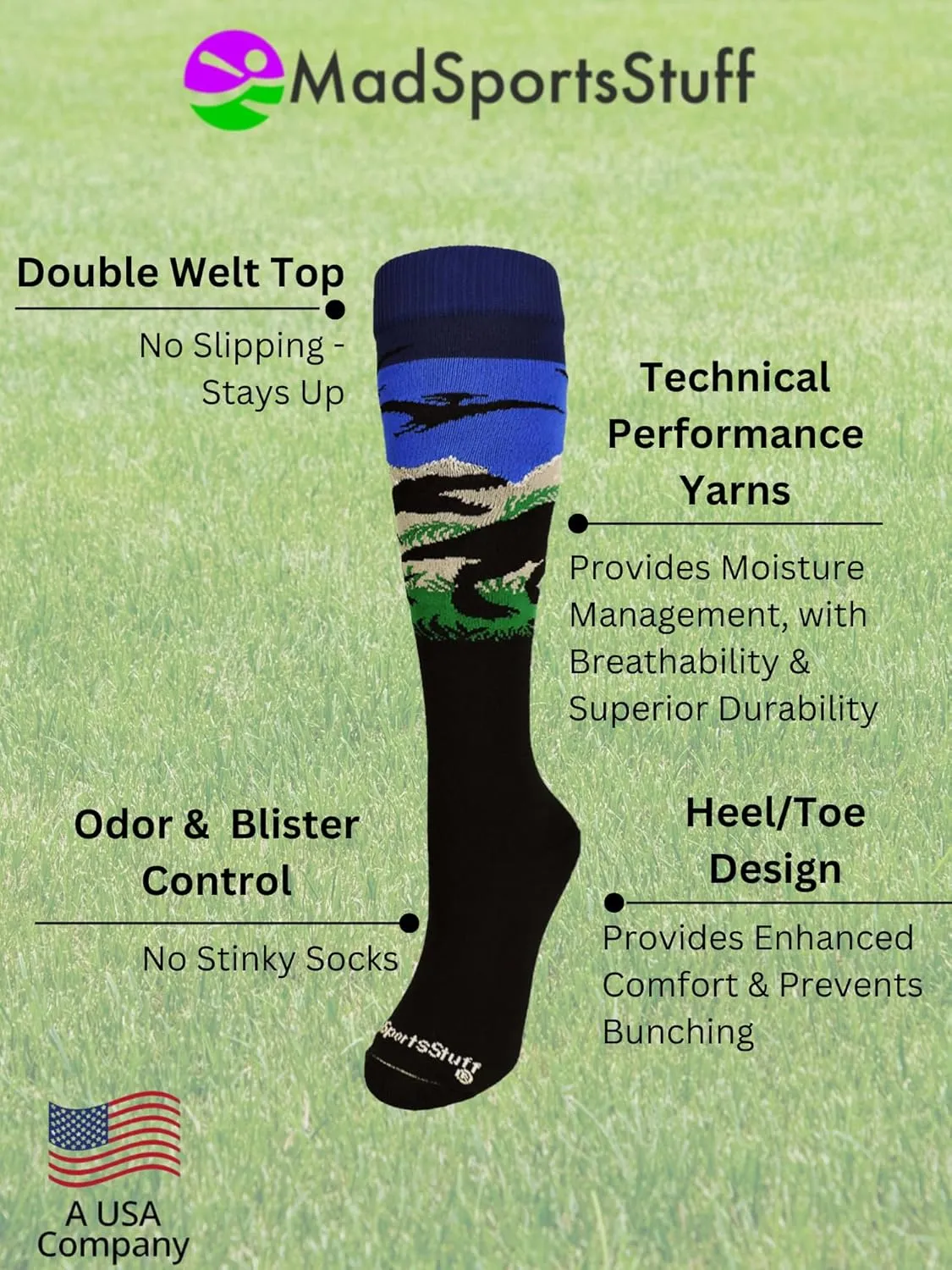 MadSportsStuff Wild T-Rex Dinosaur Socks Over the Calf