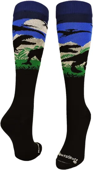 MadSportsStuff Wild T-Rex Dinosaur Socks Over the Calf