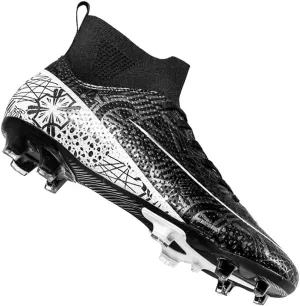 MEBAMY Men's Football Cleats High-Tops Comfortable - Gold-Plated Sole Spikes Soccer Boots for Turf AG