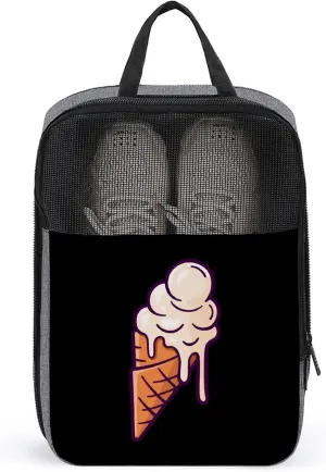Melting Ice Cream Balls Travel Shoe Bag Waterproof Carry Tote Bag for Sports Portable Shoes Storage Pouch