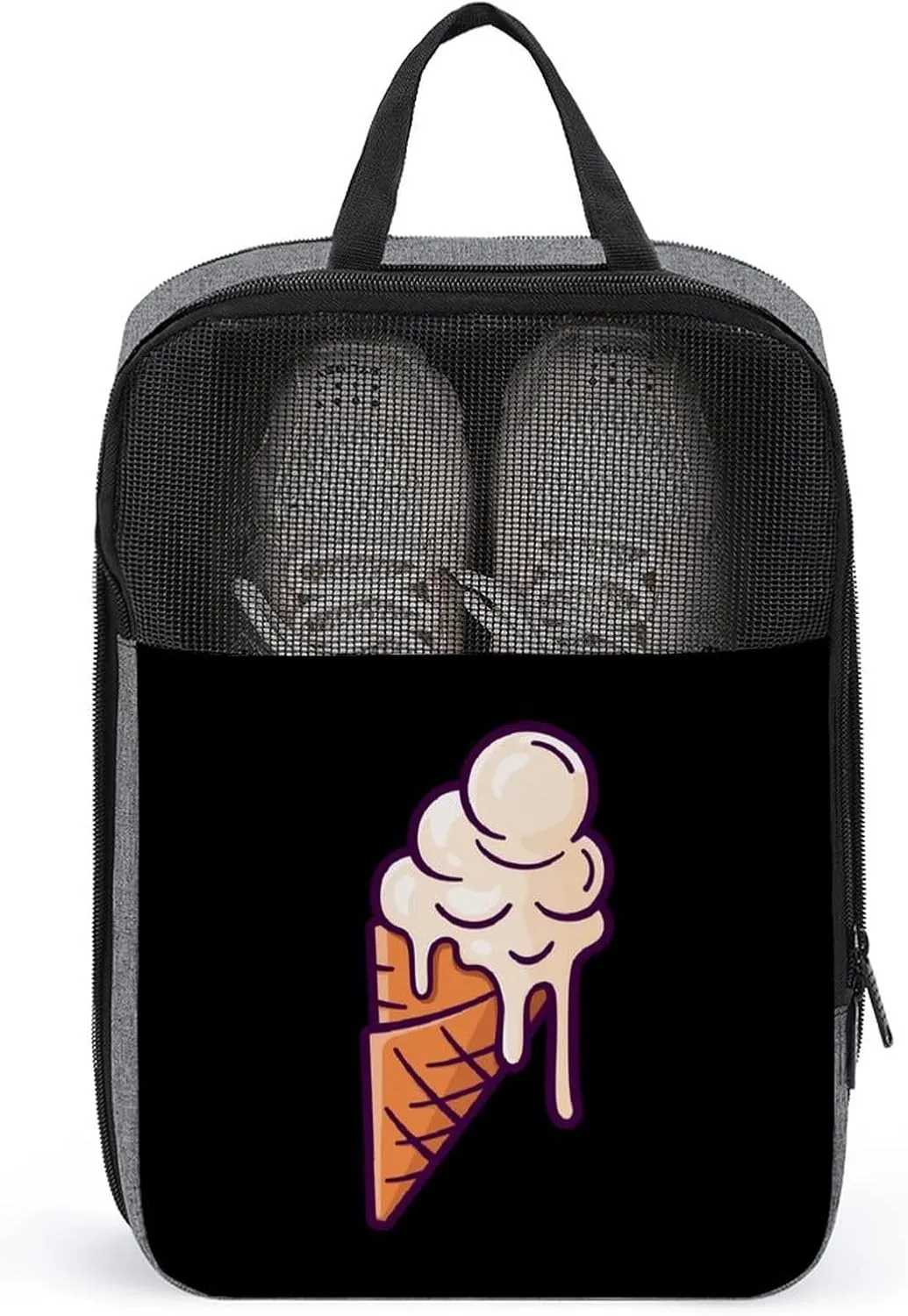 Melting Ice Cream Balls Travel Shoe Bag Waterproof Carry Tote Bag for Sports Portable Shoes Storage Pouch
