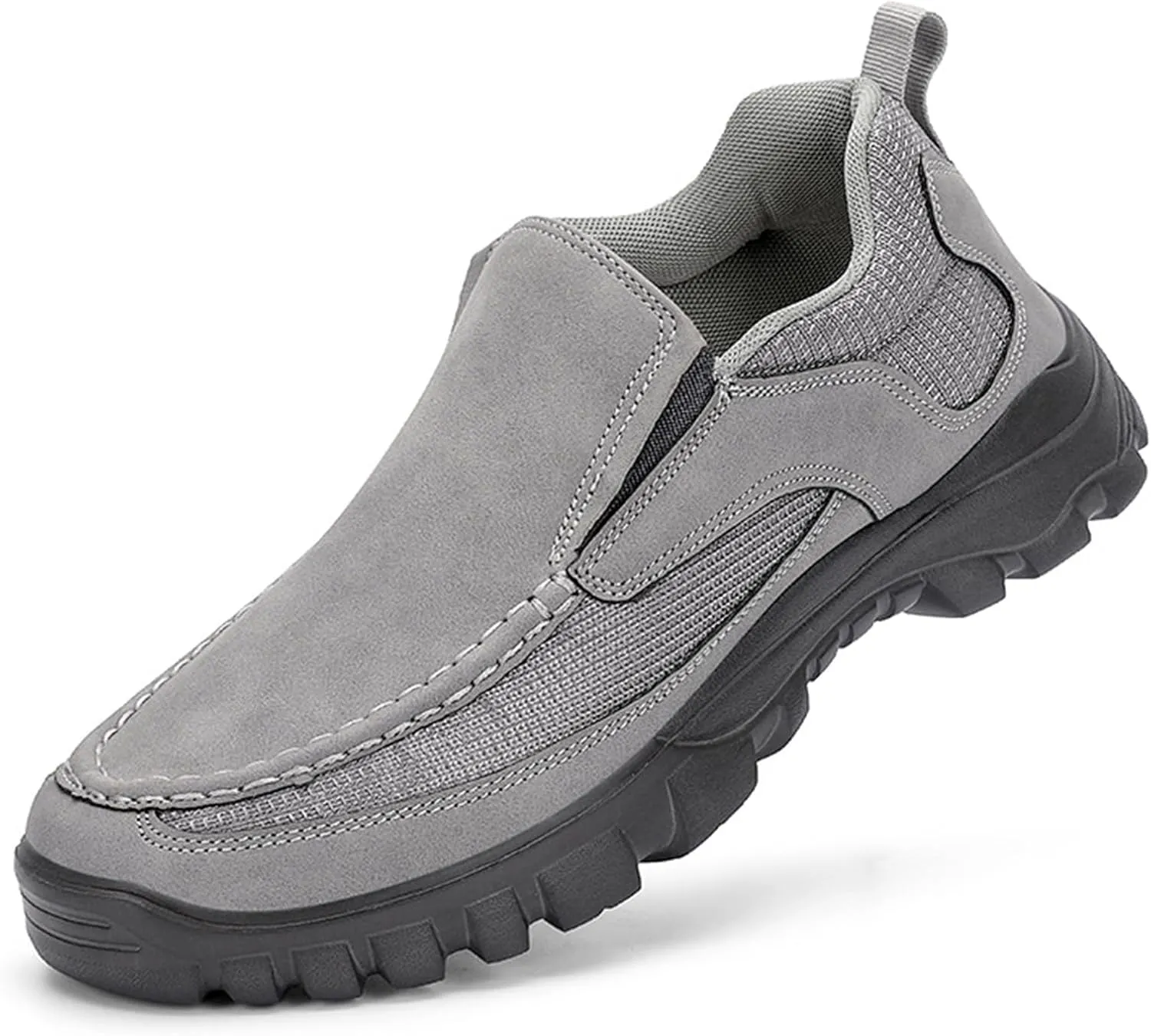 Men Genuine Leather Breathable Arch Support Loafers Soft Comfortable Slip On Business Dress Shoes Daily Non-Slip Driving Walking Shoes
