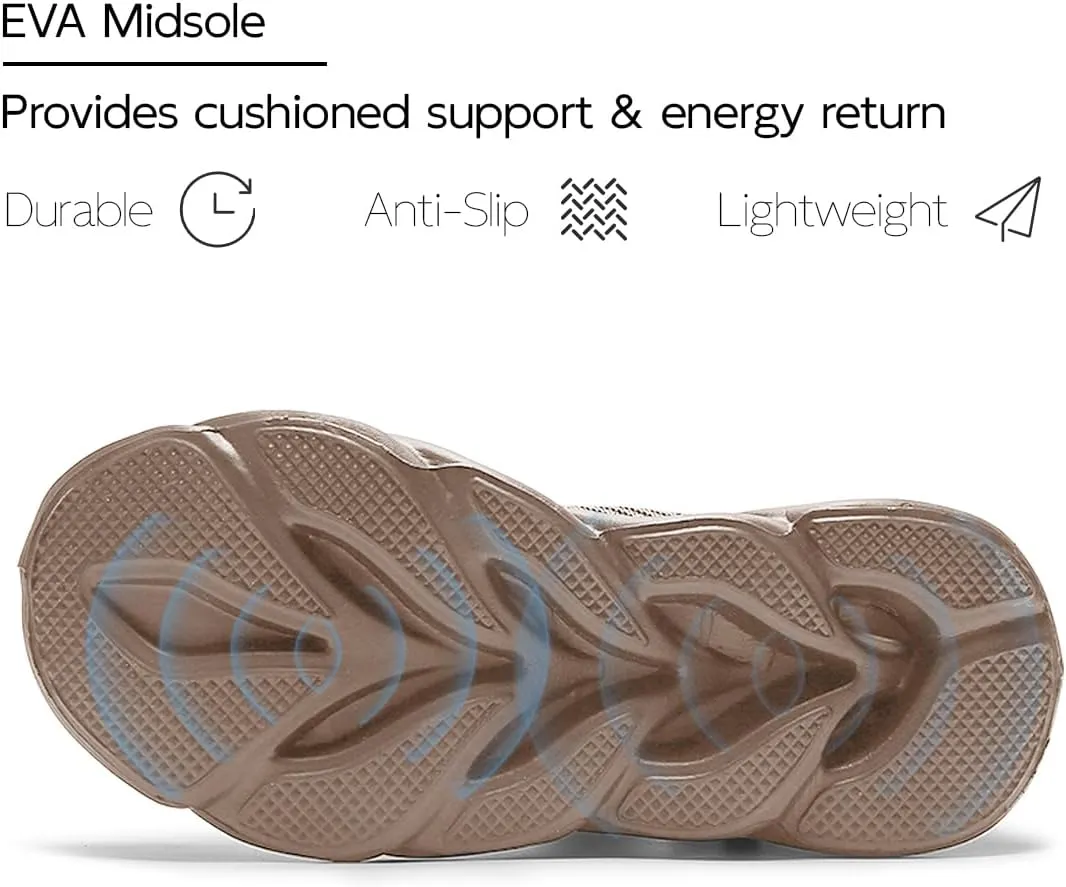 Men Running Shoes Slip On Tennis Walking Shoes Lightweight Breathable Sneakers for Gym Work Casual Soft Sole Trainers Non Slip Athletic Footwear