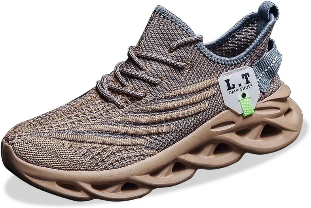 Men Running Shoes Slip On Tennis Walking Shoes Lightweight Breathable Sneakers for Gym Work Casual Soft Sole Trainers Non Slip Athletic Footwear