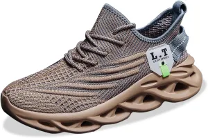 Men Running Shoes Slip On Tennis Walking Shoes Lightweight Breathable Sneakers for Gym Work Casual Soft Sole Trainers Non Slip Athletic Footwear