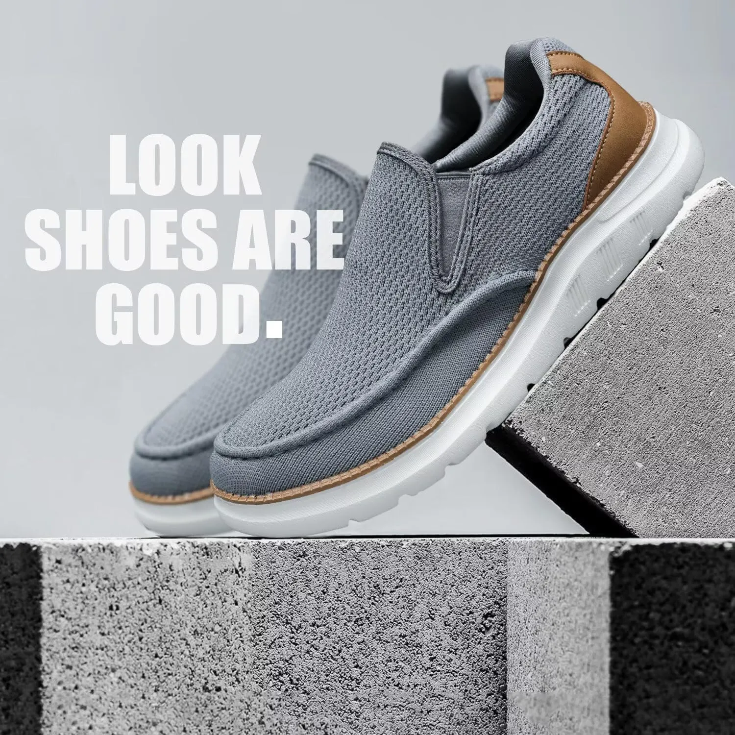 Mens Boat Shoes Casual Loafers Slip On Walking Dress Sneakers Mesh Business Oxfords Work Lightweight Soft Sole