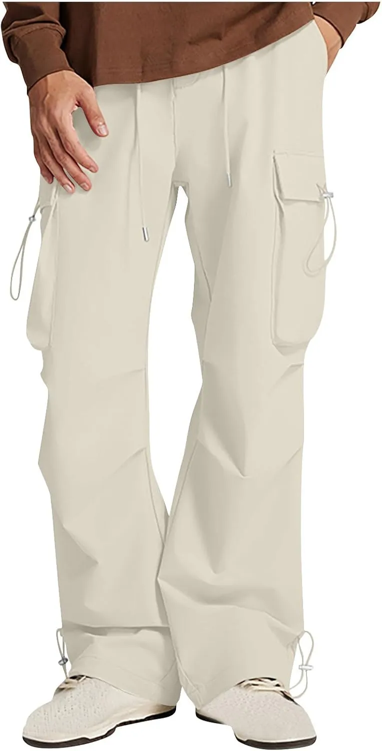 Mens Cargo Pants Relaxed Fit Elastic Waist Straight Leg Pants Rugged Flex Relaxed Fit Canvas Cargo Work Pant 2025