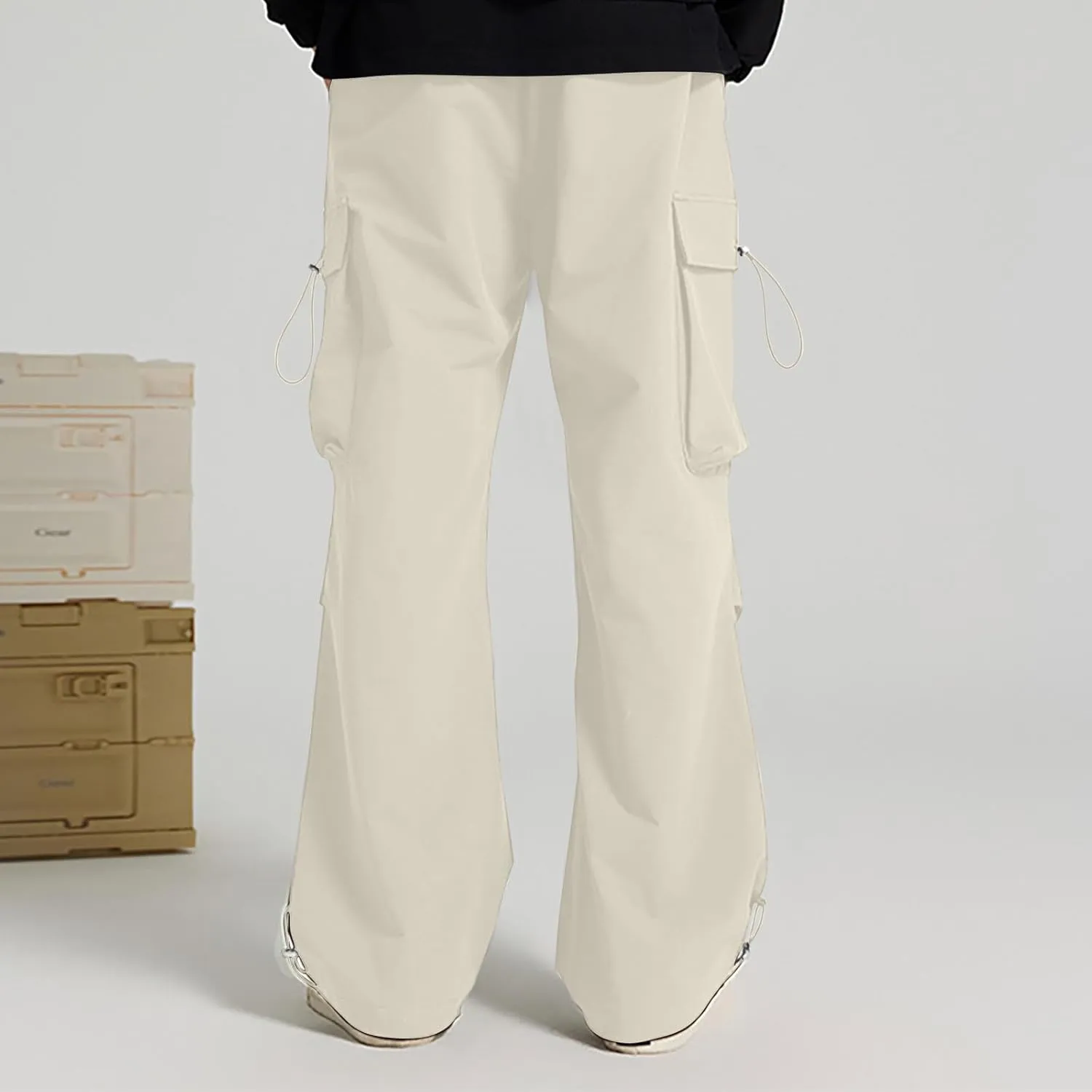 Mens Cargo Pants Relaxed Fit Elastic Waist Straight Leg Pants Rugged Flex Relaxed Fit Canvas Cargo Work Pant 2025