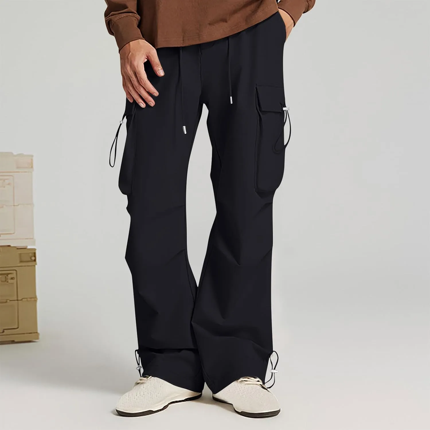 Mens Cargo Pants Relaxed Fit Elastic Waist Straight Leg Pants Rugged Flex Relaxed Fit Canvas Cargo Work Pant 2025