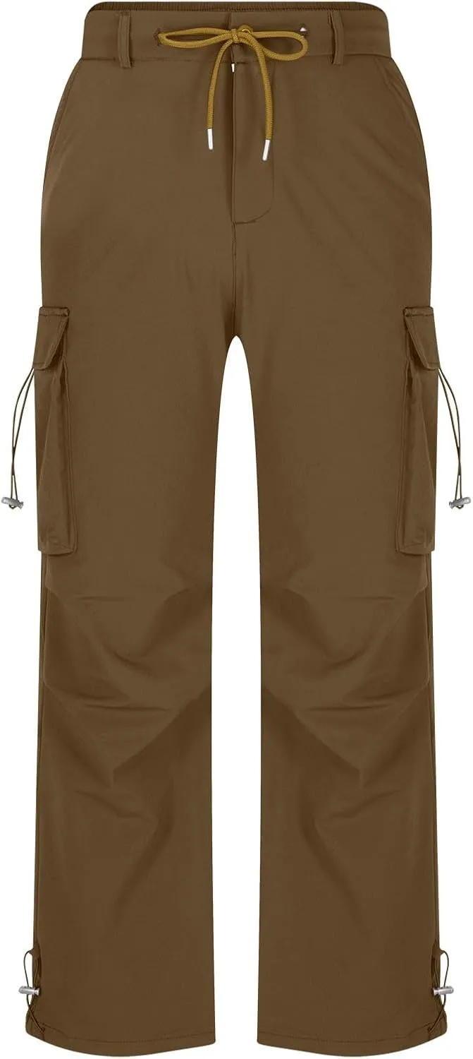 Mens Cargo Pants Relaxed Fit Elastic Waist Straight Leg Pants Rugged Flex Relaxed Fit Canvas Cargo Work Pant 2025