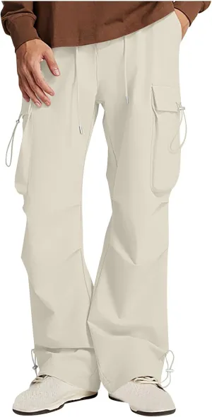 Mens Cargo Pants Relaxed Fit Elastic Waist Straight Leg Pants Rugged Flex Relaxed Fit Canvas Cargo Work Pant 2025
