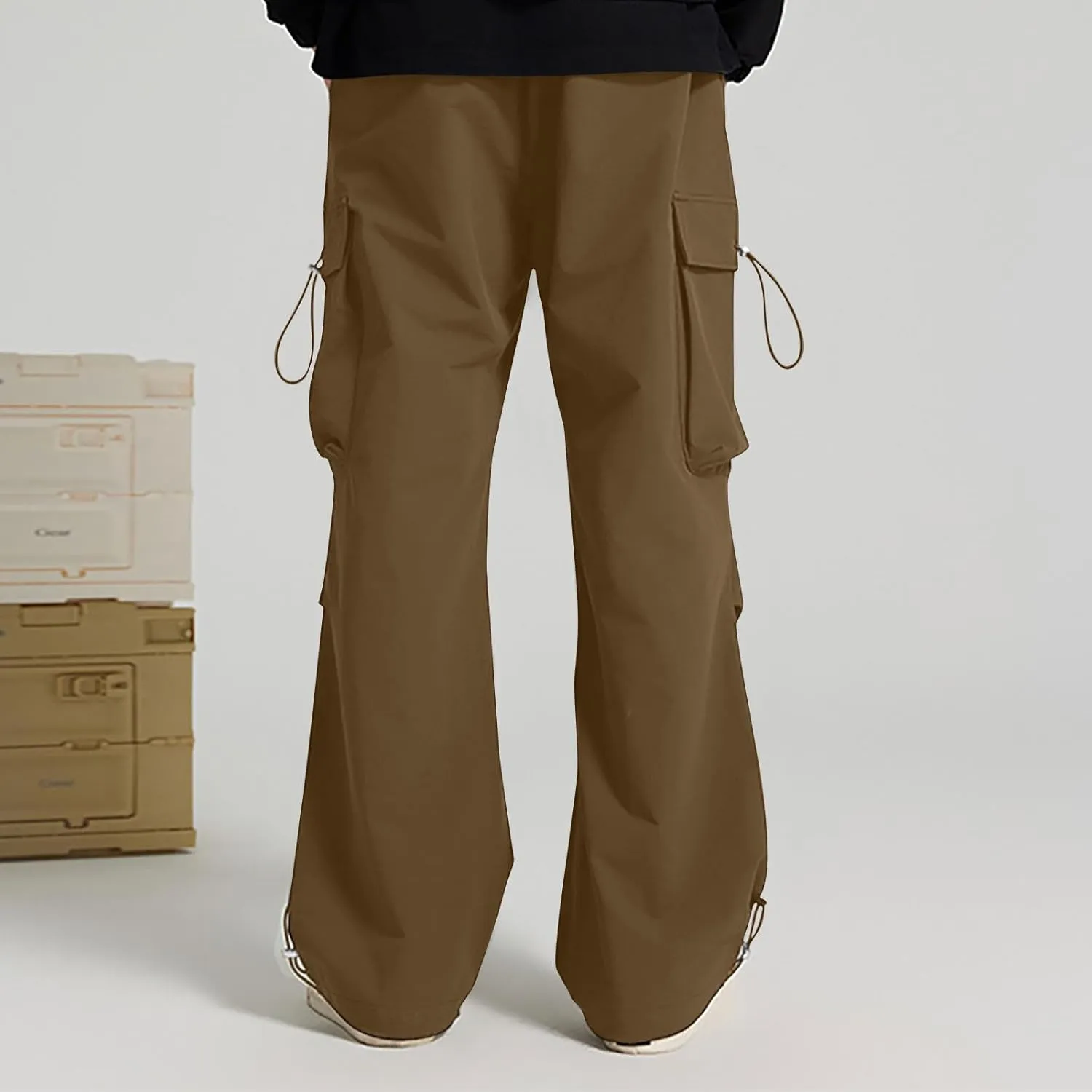 Mens Cargo Pants Relaxed Fit Elastic Waist Straight Leg Pants Rugged Flex Relaxed Fit Canvas Cargo Work Pant 2025