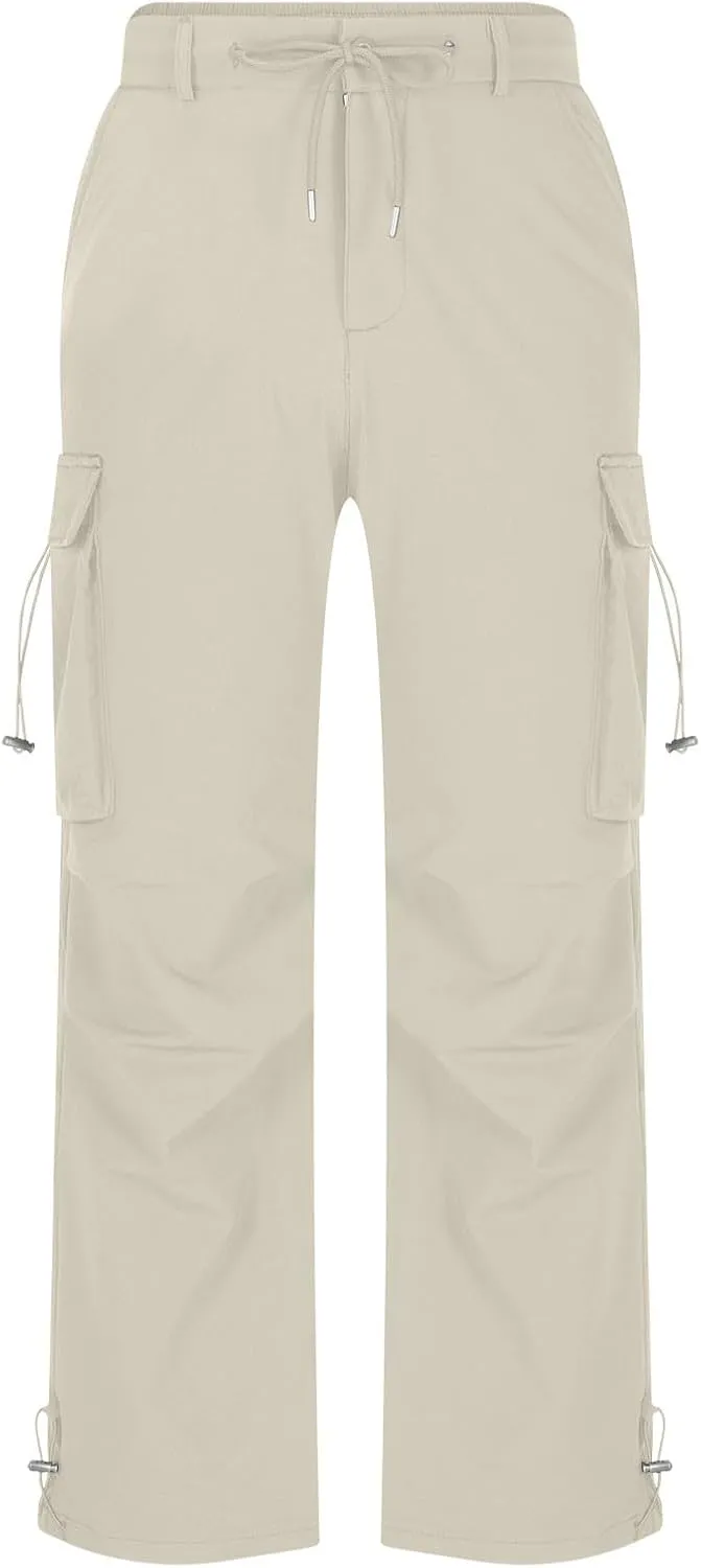 Mens Cargo Pants Relaxed Fit Elastic Waist Straight Leg Pants Rugged Flex Relaxed Fit Canvas Cargo Work Pant 2025