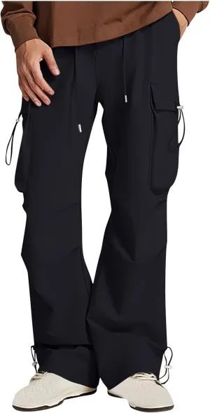 Mens Cargo Pants Relaxed Fit Elastic Waist Straight Leg Pants Rugged Flex Relaxed Fit Canvas Cargo Work Pant 2025