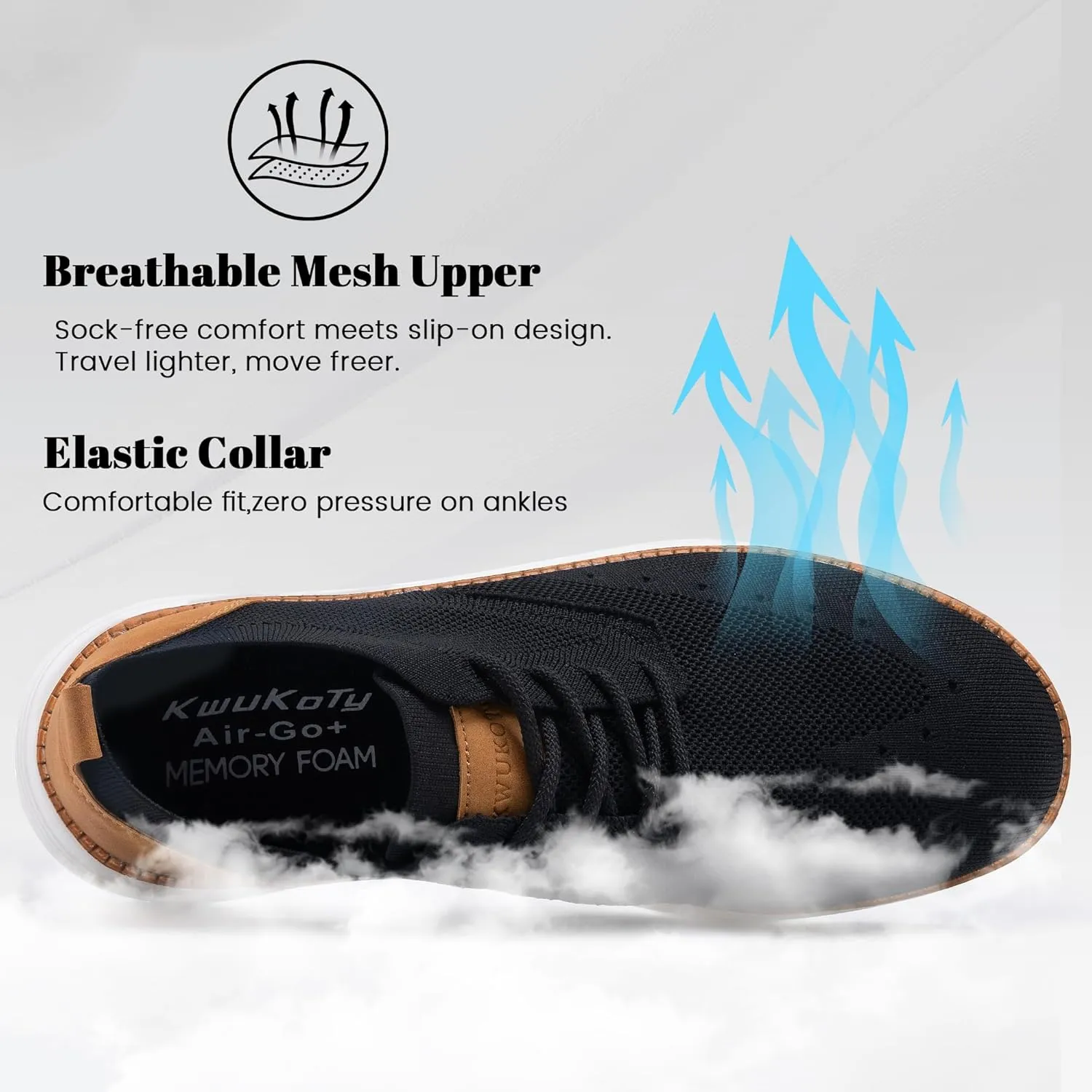 Men's Casual Dress Shoes Mesh Breathable Oxfords Sneakers Lightweight Comfortable Walking Shoes 7.5-12.5