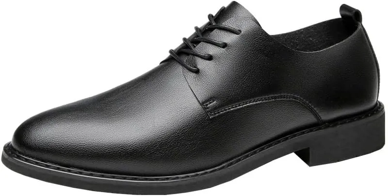 Men's Casual Waxing Lace-up Formal Leather Shoes Soft Sole Comfortable Versatile Suitable for Driving Office Daily Travel Soft Sole Non-Slip