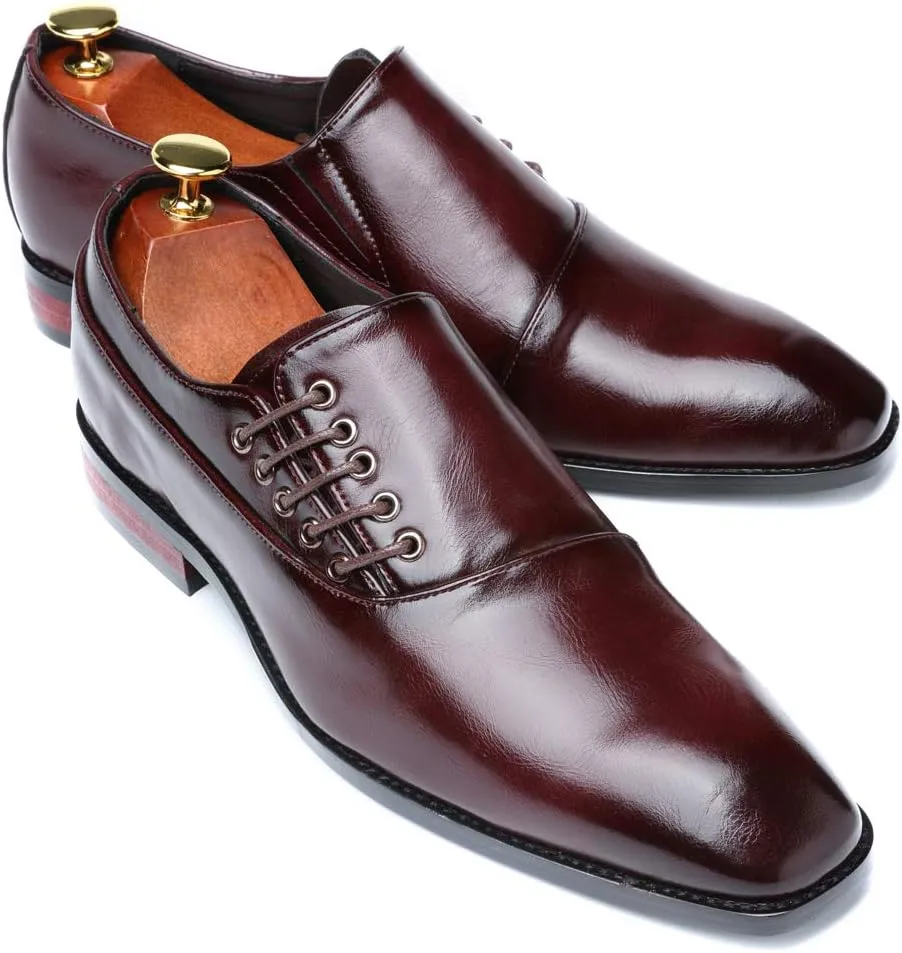 Mens Dress Shoes Slip On Loafers Moccasins for Men Leather Lace up Smoking Slipper Vintage Prom Wedding Shoes