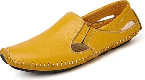 Men's Driving Shoes Leather Fashion Slipper Casual Slip on Loafers Shoes in Summer