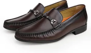 Men's Genuine Leather Loafers Crocodile Printed Slip On Soft Driving Dress Shoes
