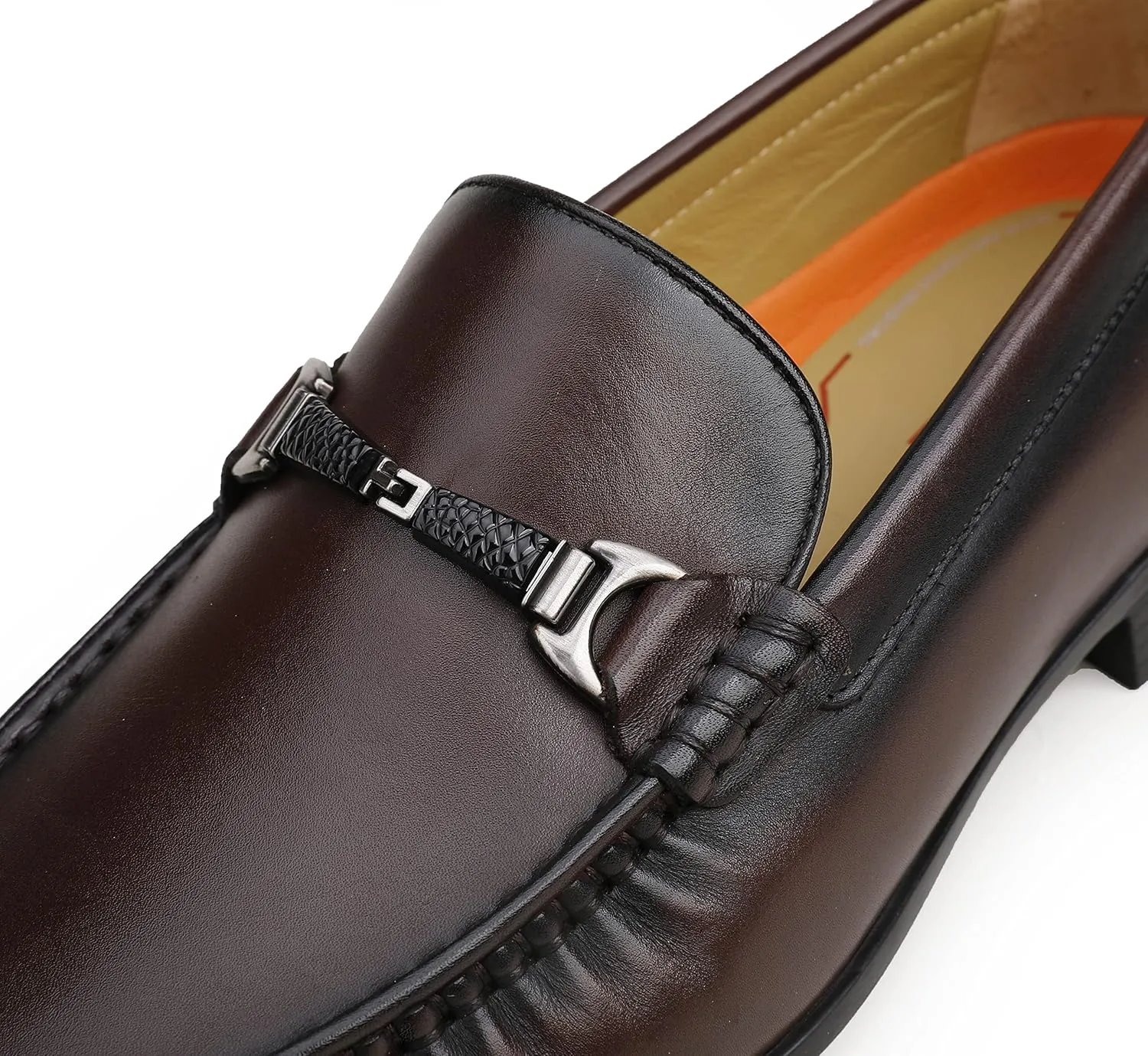 Men's Genuine Leather Loafers Crocodile Printed Slip On Soft Driving Dress Shoes