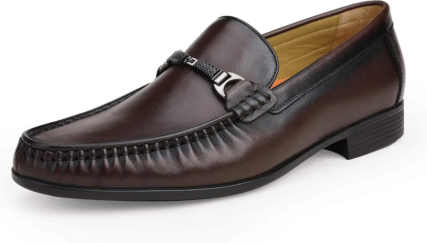 Men's Genuine Leather Loafers Crocodile Printed Slip On Soft Driving Dress Shoes