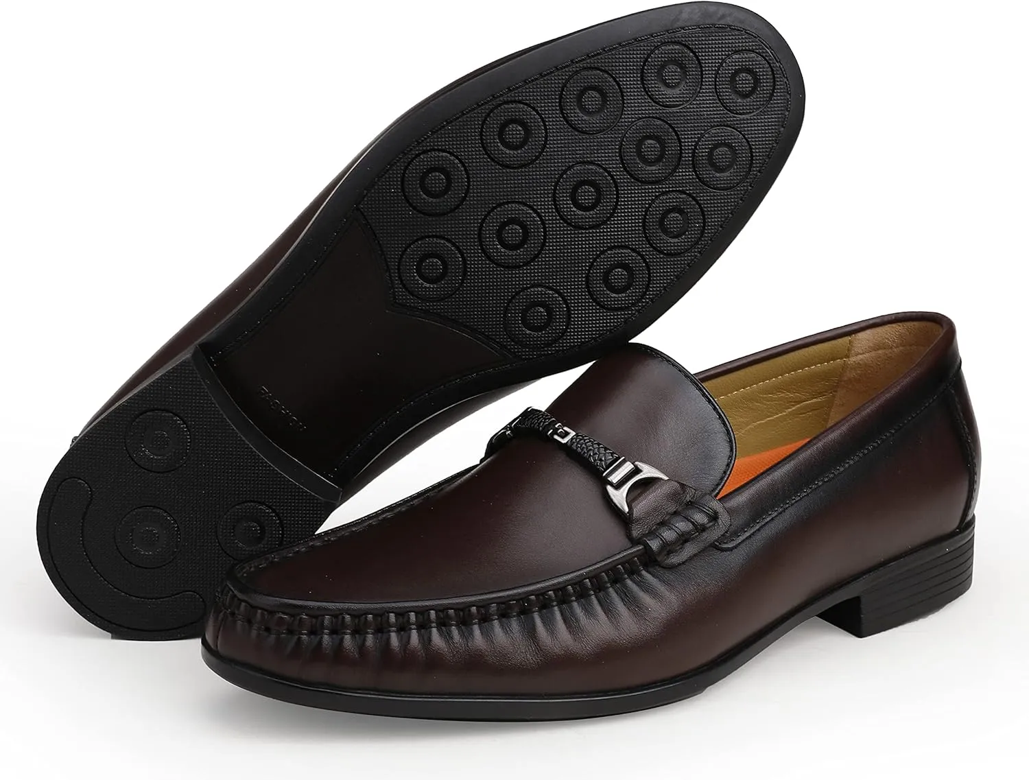 Men's Genuine Leather Loafers Crocodile Printed Slip On Soft Driving Dress Shoes