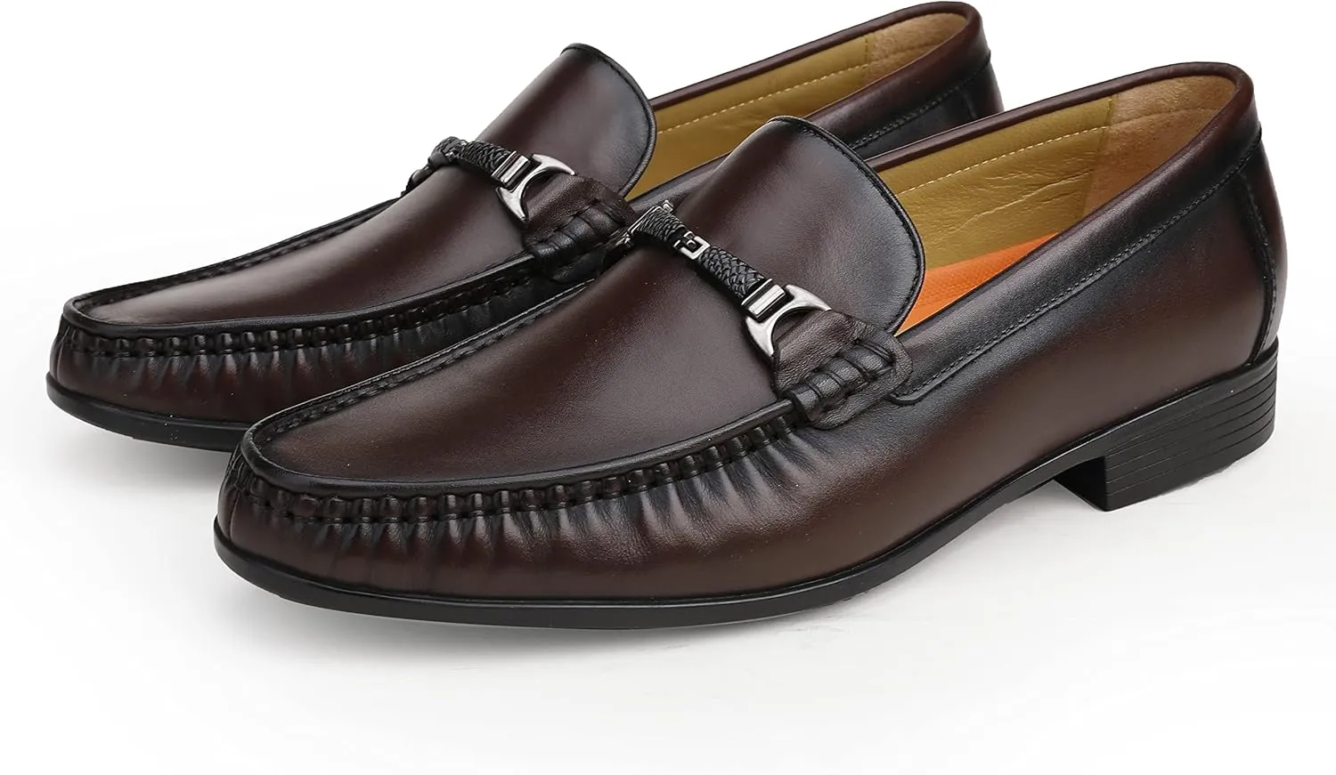 Men's Genuine Leather Loafers Crocodile Printed Slip On Soft Driving Dress Shoes