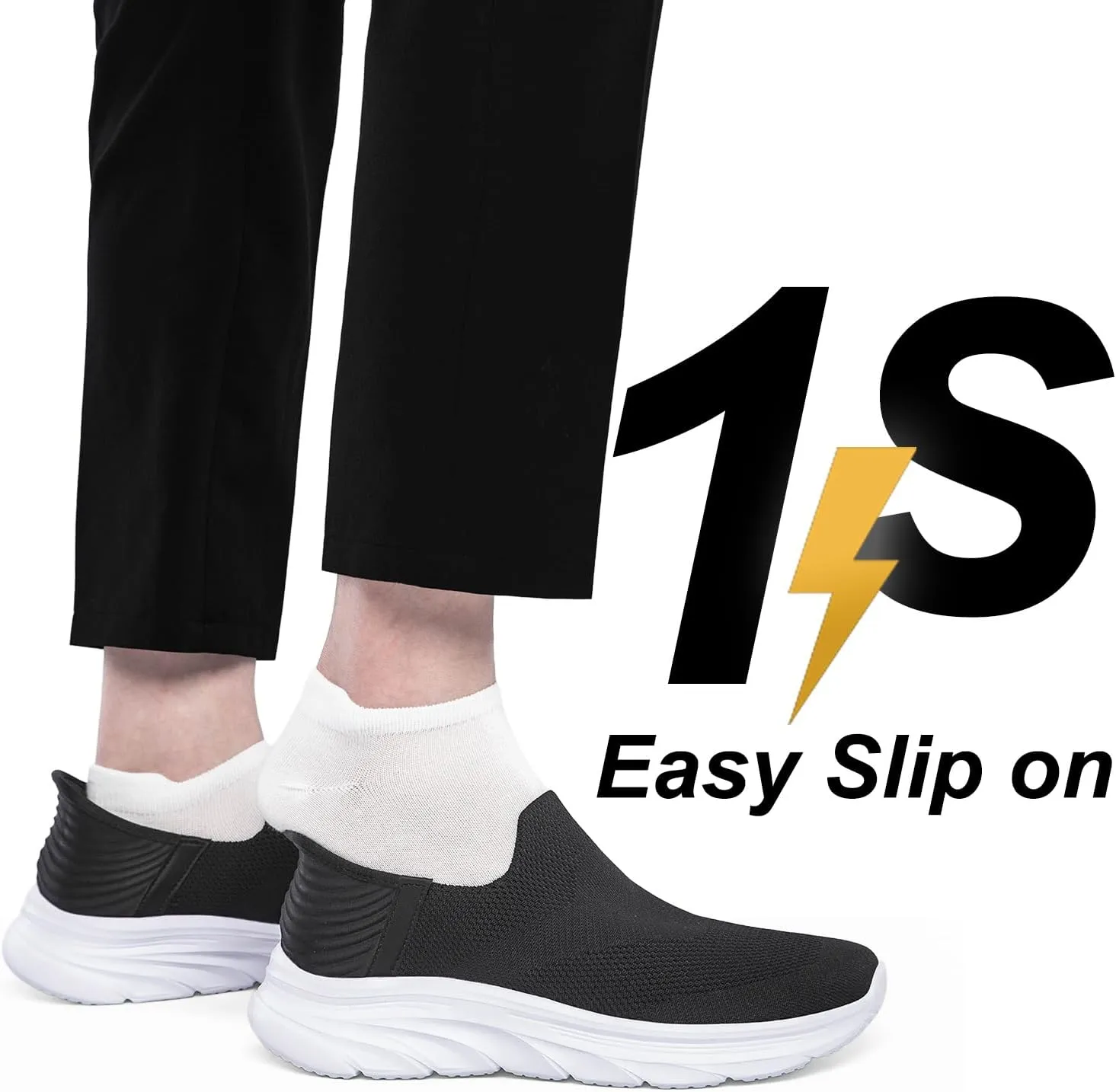 Men's Hands Free Slip on Walking Shoes Lightweight Comfortable Tennis Casual Non Slip Workout Sneakers Loafers