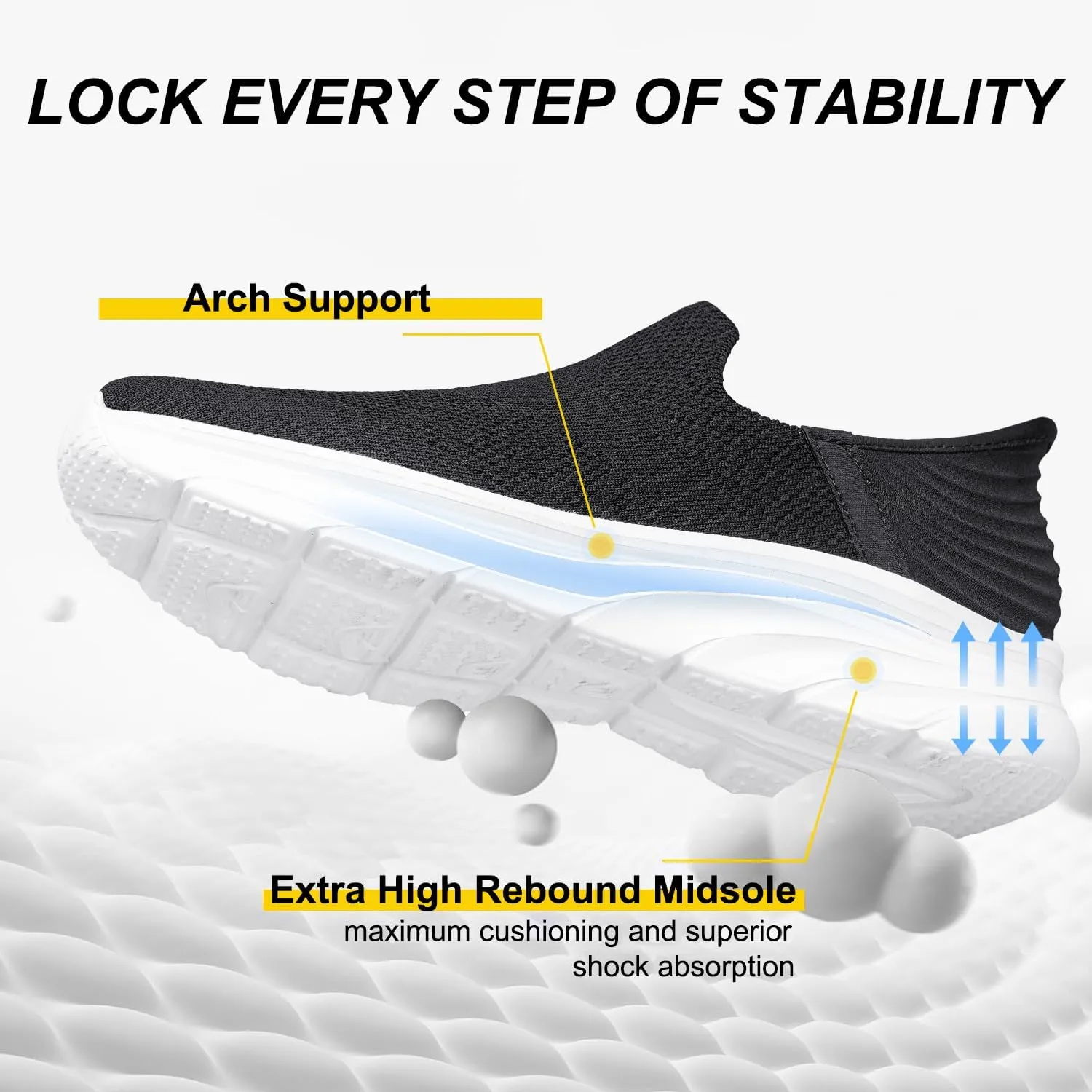 Men's Hands Free Slip on Walking Shoes Lightweight Comfortable Tennis Casual Non Slip Workout Sneakers Loafers