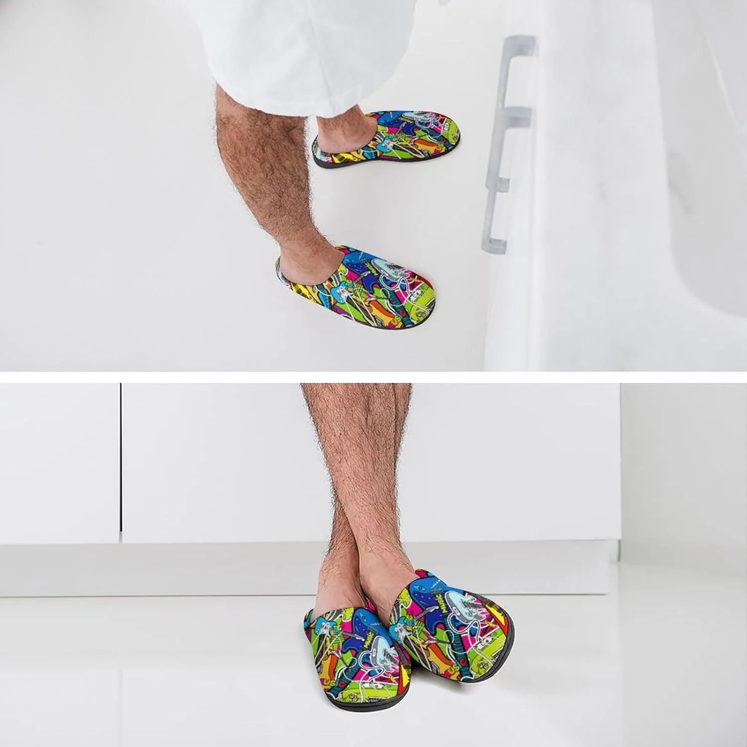 Mens House Slippers Women's Halloween Cotton Slippers Closed Toe Soft Clog Slippers Non-Slip Warm Indoor Outdoor Shoes