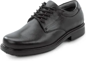 Men's, Huron, Black, Dress Style, MaxTrax Slip Resistant, Soft Toe Work Shoe (8.0 W)